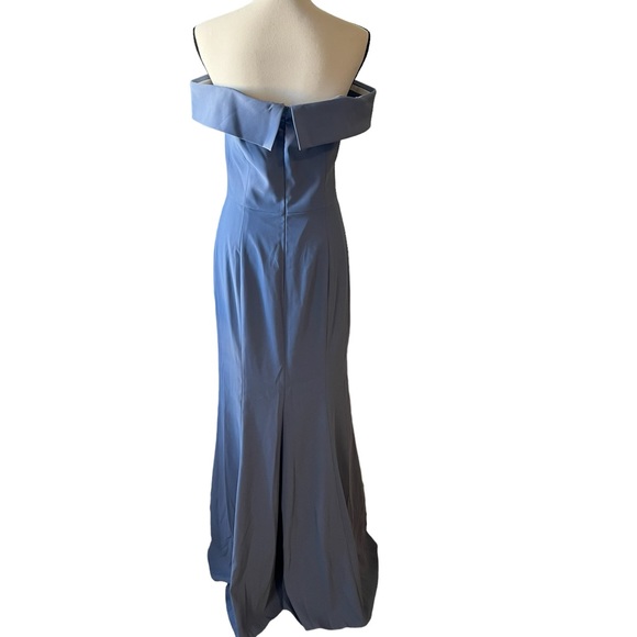 Dessy Collection Larkspur Blue Bridesmaid Dress 3038 - Picture 3 of 7